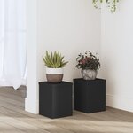 vidaXL Supports pour plantes 2 Pièces noir 15x15x20 cm bois d'ingénierie