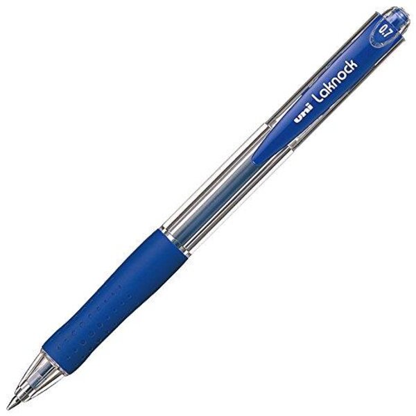 Stylo bille Laknock SN100/07 Rétract. Grip Pte Fine 0,7mm Bleu UNI-BALL