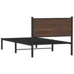 vidaXL Cadre de lit en métal avec tête de lit chêne marron 100x200 cm