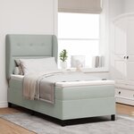 Lit Box Spring vidaXL avec Matelas Gris clair 90x200 cm Velours