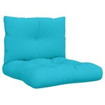 vidaXL Coussins de palette lot de 2 turquoise tissu Oxford