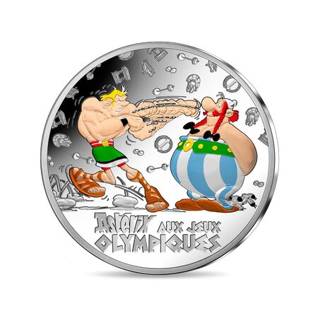 Asterix aux jeux Olympiques - Monnaie de 10€ Argent BE colorisée