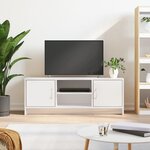 vidaXL Meuble TV blanc brillant 102x30x37 5 cm bois d'ingénierie