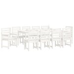 vidaXL Ensemble à dîner de jardin 11 Pièces blanc bois massif de pin