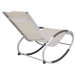 vidaXL Chaise à bascule d'extérieur Crème Textilène