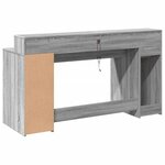 Bureau table poste de travail meuble d'ordinateur informatique étude et lumières LED sonoma 160 x 55 x 91 cm bois ingénierie gris 02_0023809