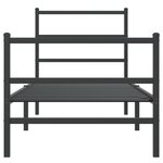 vidaXL Cadre de lit métal avec tête de lit/pied de lit noir 80x200 cm