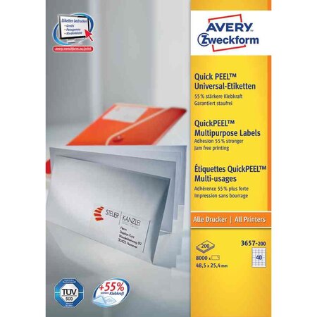 Étiquettes multi-usages  210 x 297 mm  blanc avery zweckform
