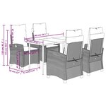 vidaXL Ensemble à manger de jardin 5 Pièces et coussins marron poly rotin