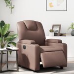 vidaXL Fauteuil inclinable électrique Marron Similicuir
