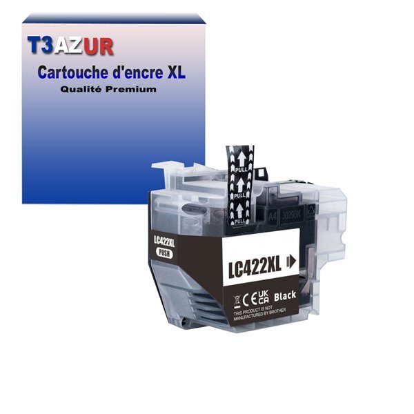T3AZUR- Cartouche compatible avec Brother LC422 XL pour Brother MFC-J5740DW  MFC-J6540DW  MFC-J6540DWE Noire