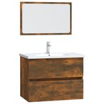 vidaXL Ensemble de meubles de salle de bain 2 Pièces Chêne fumé