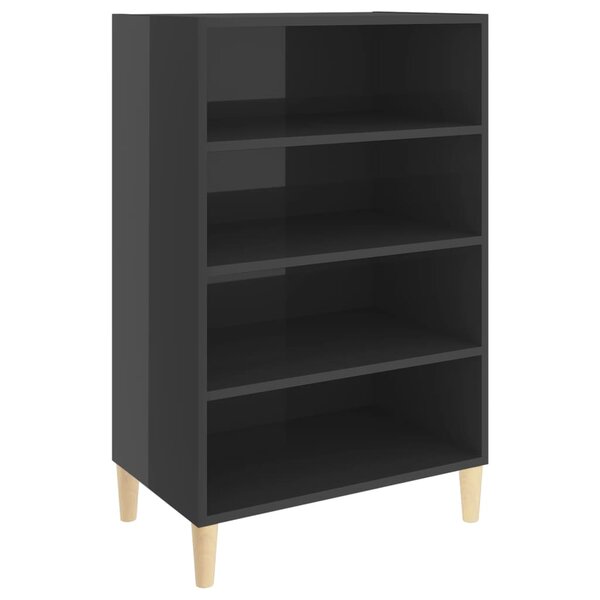vidaXL Buffet gris brillant 57x35x90 cm bois d'ingénierie