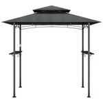 vidaXL Gazebo BBQ et étagères latérales anthracite 240x150x243cm acier