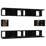 vidaXL Ensemble de meubles TV 6 Pièces Noir Bois d'ingénierie