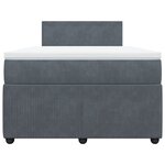 vidaXL Sommier à lattes de lit et matelas Gris foncé 120x200cm Velours