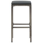vidaXL Ensemble de bar de jardin 3 Pièces gris bois massif acacia rotin