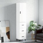 vidaXL Buffet haut Blanc brillant 34 5x34x180 cm Bois d'ingénierie