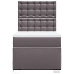 vidaXL Sommier à lattes de lit avec matelas Gris 100x200 cm Similicuir