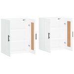 vidaXL Armoires murales 2 Pièces blanc bois d'ingénierie
