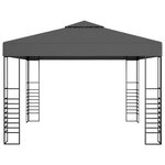 vidaXL Chapiteau de jardin avec lumières LED 3x3 m Anthracite