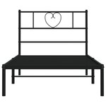 vidaXL Cadre de lit métal avec tête de lit noir 75x190 cm