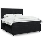 vidaXL Sommier à lattes de lit avec matelas Noir 180x200 cm Velours