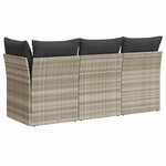 vidaXL Canapé de jardin et coussins 3 places gris clair résine tressée