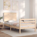 vidaXL Cadre de lit et tête de lit 100x200 cm bois massif