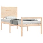 vidaXL Lit pour personne âgée et tête de lit 100x200 cm bois massif