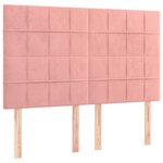 vidaXL Cadre de lit avec tête de lit Rose 140x190 cm Velours