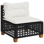 vidaXL Salon de jardin 6 Pièces avec coussins noir résine tressée