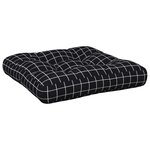 vidaXL Coussins de palette lot de 2 motif à carreaux noir tissu