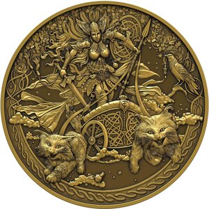 Monnaie FREYJA Gilded 2 Oz Argent 2000 Francs Equatorial Guinea 2026