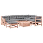vidaXL Salon de jardin 8 Pièces avec coussins bois massif douglas