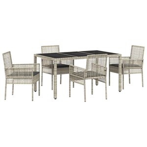 vidaXL Ensemble de salle à manger pour jardin 5 Pièces Gris clair
