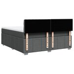 vidaXL Sommier à lattes de lit avec matelas Gris foncé 180x200cm Tissu