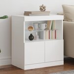 vidaXL Buffet avec lumières LED blanc 60x37x67 cm