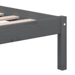 vidaXL Cadre de lit Gris Bois de pin massif 200x200 cm