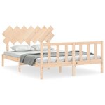 vidaXL Cadre de lit avec tête de lit king size bois massif