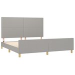 vidaXL Cadre de lit avec tête de lit Gris clair 160x200 cm Tissu