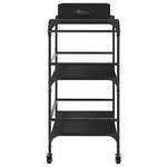 vidaXL Chariot de cuisine noir 81 5x41x92 5 cm bois d'ingénierie