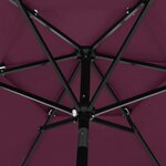 vidaXL Parasol à 3 niveaux avec mât en aluminium Bordeaux 2 5 m