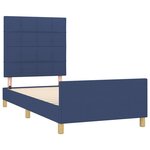 vidaXL Cadre de lit avec tête de lit Bleu 90x190 cm Tissu