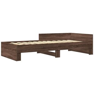 vidaXL Cadre de lit sans matelas chêne marron 90x190cm bois ingénierie