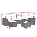 vidaXL Salon de jardin avec coussins 7Pièces mélange beige résine tressée