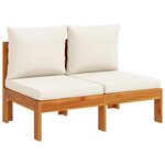 vidaXL Salon de jardin avec coussins 5 Pièces Bois d'acacia solide