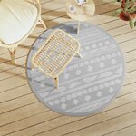 vidaXL Tapis d'extérieur gris Ø120 cm PP