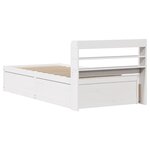 vidaXL Cadre de lit avec tête de lit blanc 90x190cm bois de pin massif
