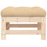 vidaXL Repose-pieds de jardin avec coussins lot de 2 bois pin massif